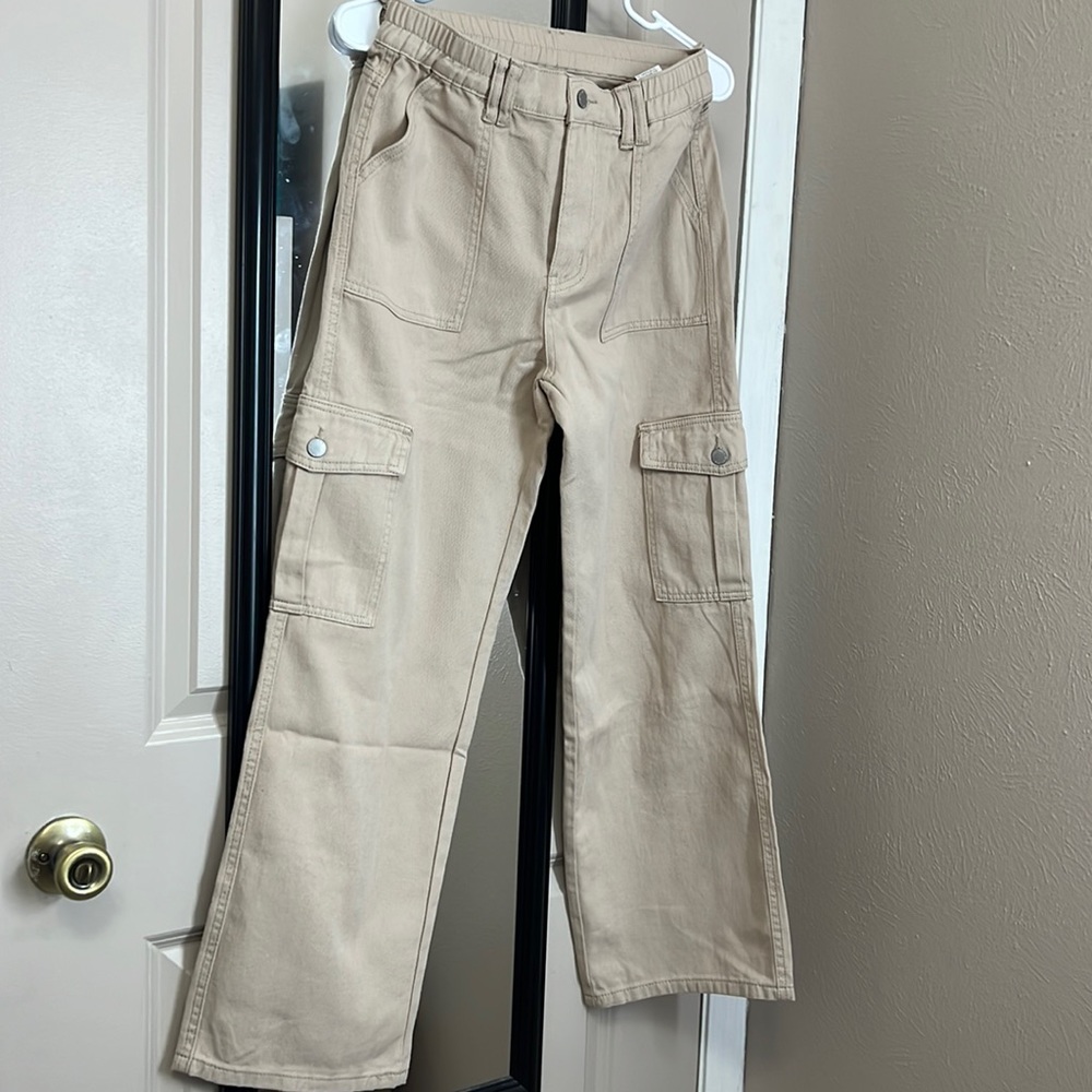 Petite High Waist Cargo Jeans